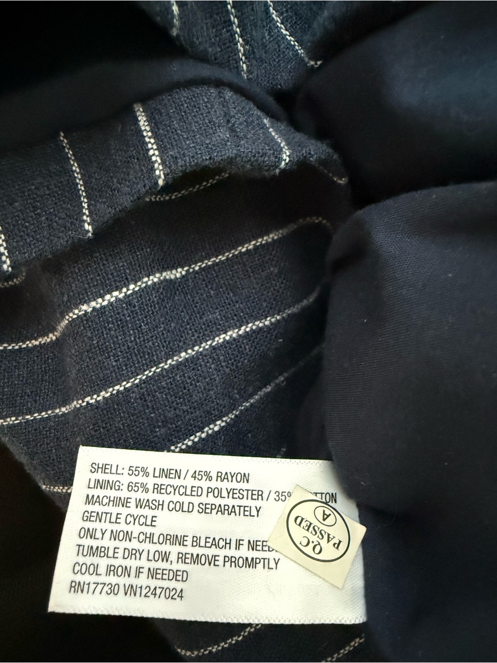A NEW DAY Navy Pinstripe Button Front Vest- women’s size XS - NEW! - Picture 8 of 8